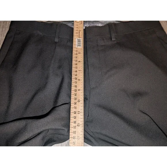 Haggar Dress Pants Classic Fit Premium Comfort Black Size 34 Waist x 29 Length - Picture 8 of 15